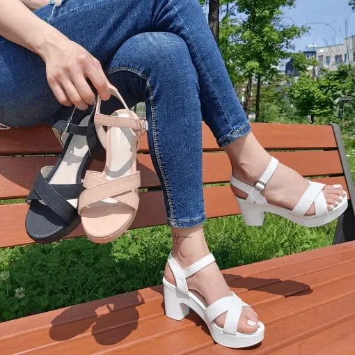 오늘 출발~[국산수제] 메리제인 스트랩 가보시 쿠션 샌들 7.5cm / 5.5cm