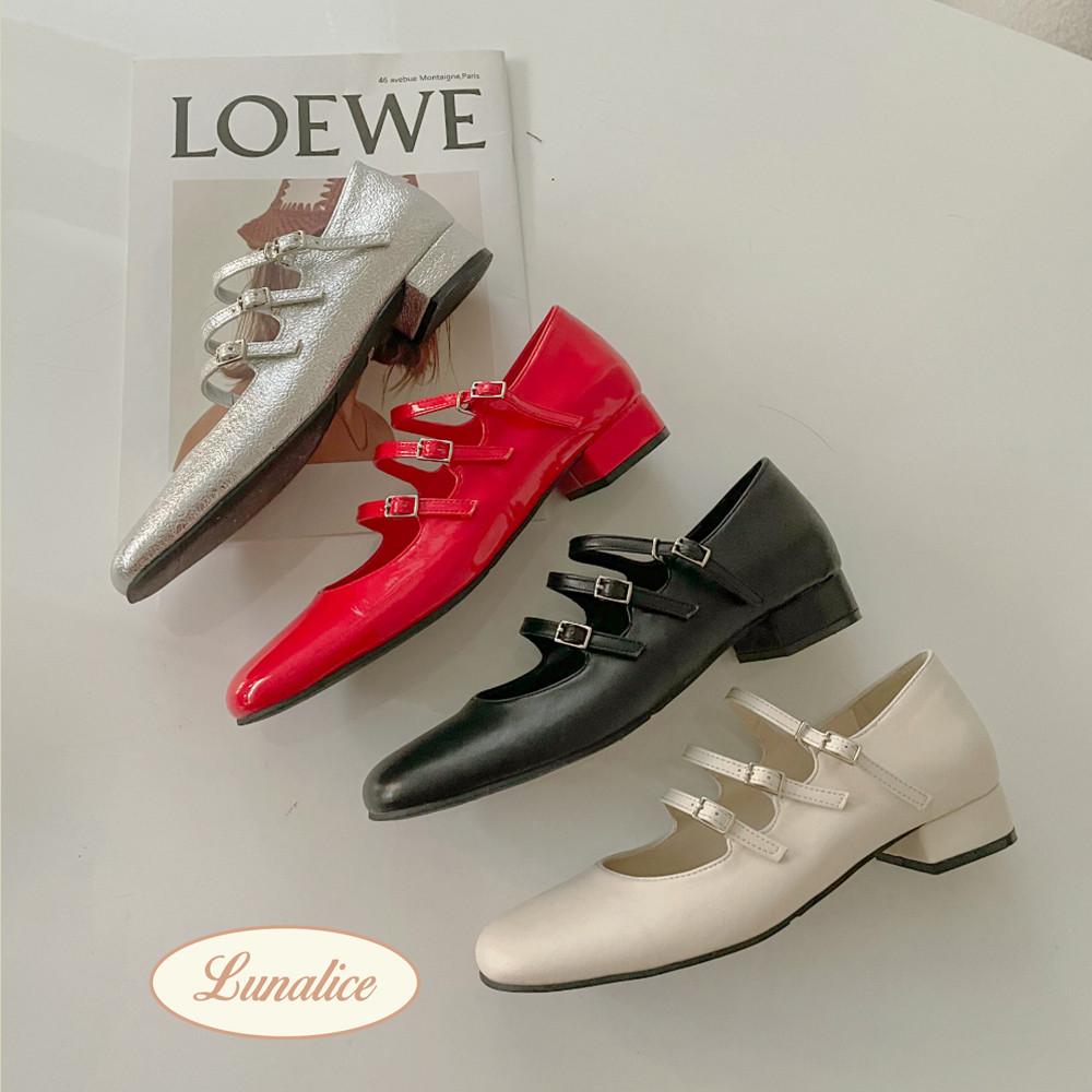 [시즌 쿠폰 발행] 안나 2.5cm 굽 3줄 스트랩 메리제인 플랫 4컬러