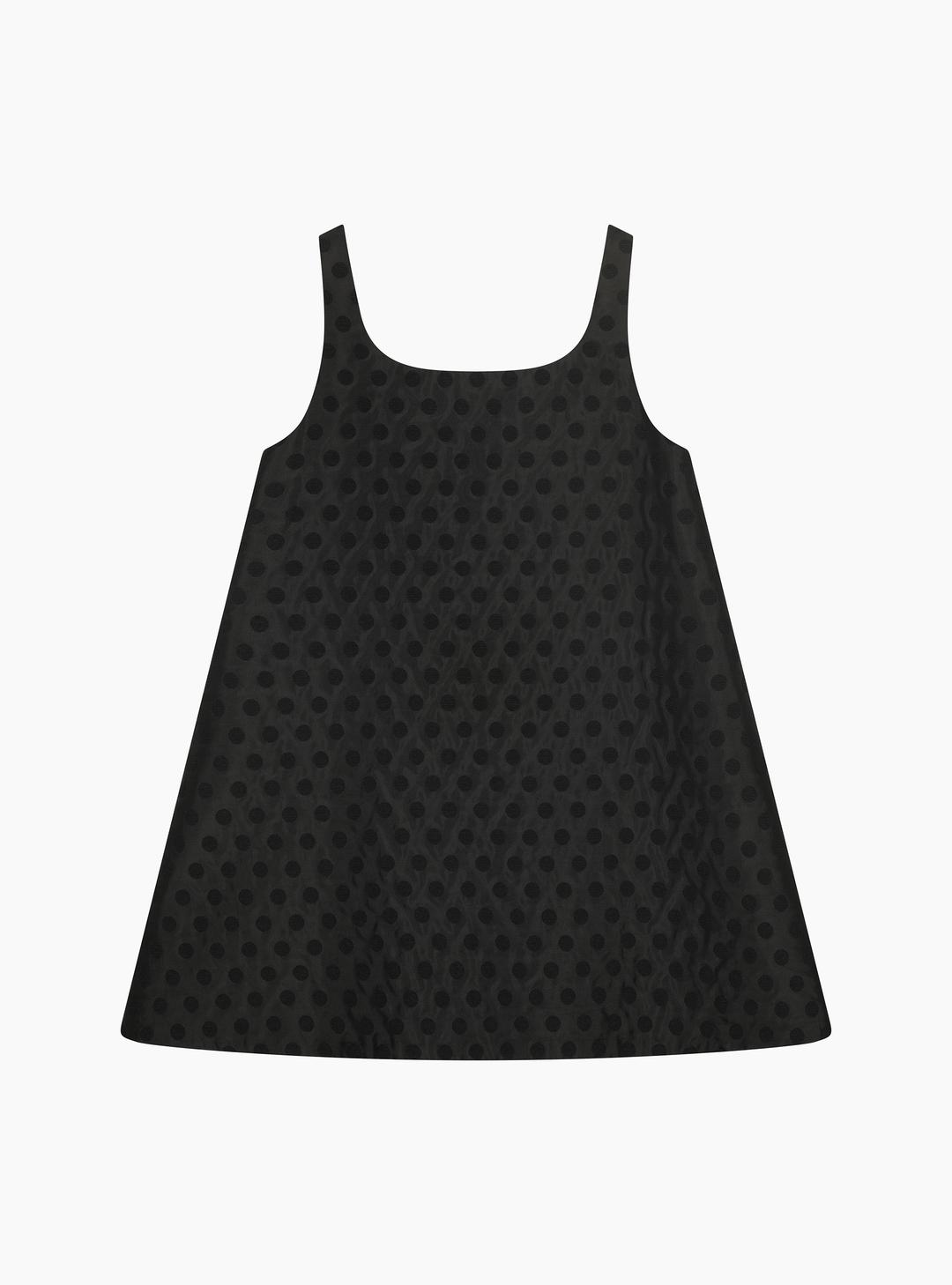 REVERSIBLE DOT DRESS (BLACK)