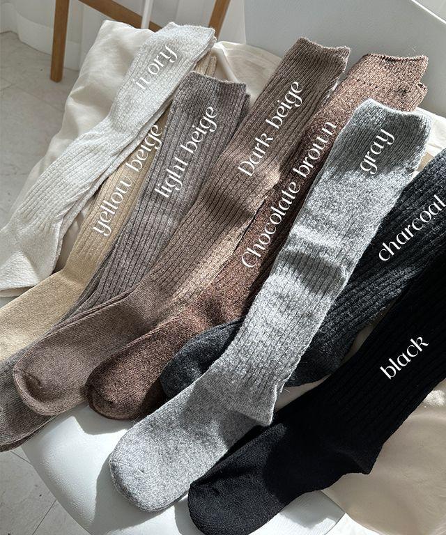 [1+1할인/특가/고퀄]따뜻한 여성 울 니트 골지 반스타킹 반장  겨울 니삭스