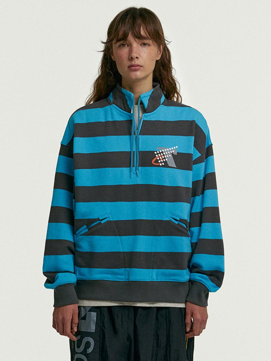 Medicine Half Zip-Up Sweatshirt Blue
