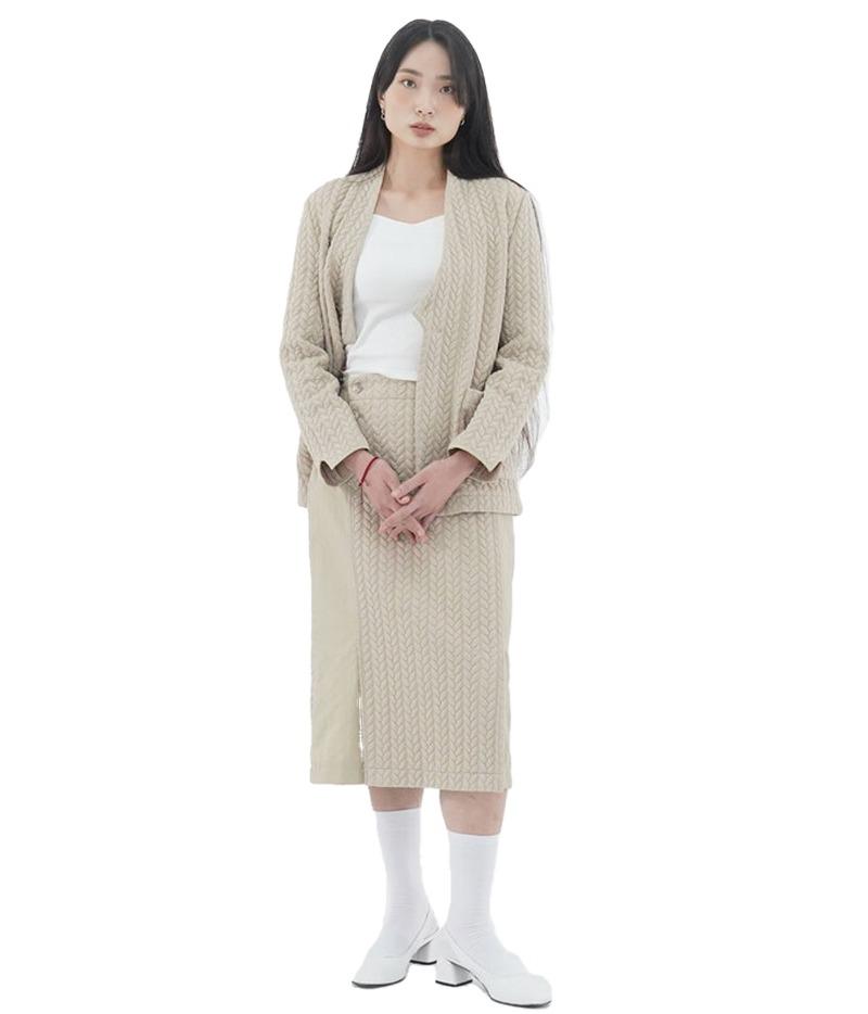 당코깃 꽈배기 덧저고리 스커트 셋업