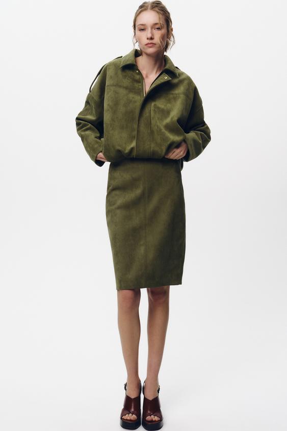 BLOUSON BOMBER EFFET DAIM