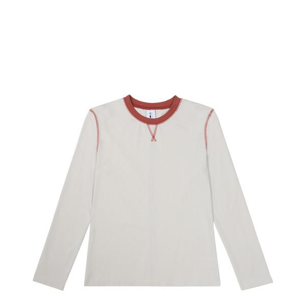 Two-tone Round Neck T(Ivory)