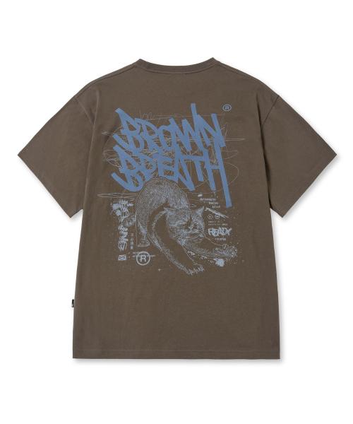 KITTY TAG TEE - DARK BROWN