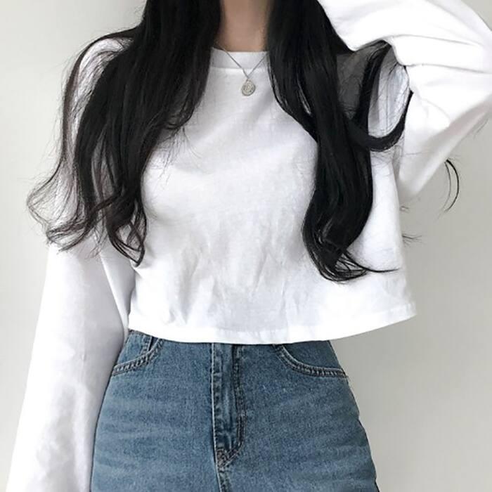 [기본템] 항상 내게 필요한, 베이직 무지 크롭 티셔츠