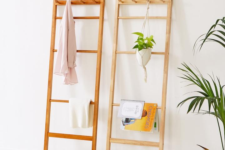엣지형 원목 사다리행거 스탠드 옷걸이 인테리어 2colors