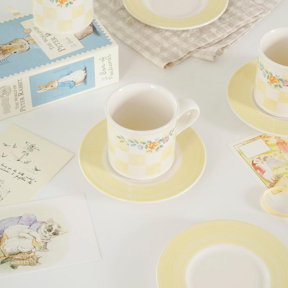 리얼 빈티지 팔츠그라프 옐로우가든 컵앤소서 머그컵 / 빈티지그릇