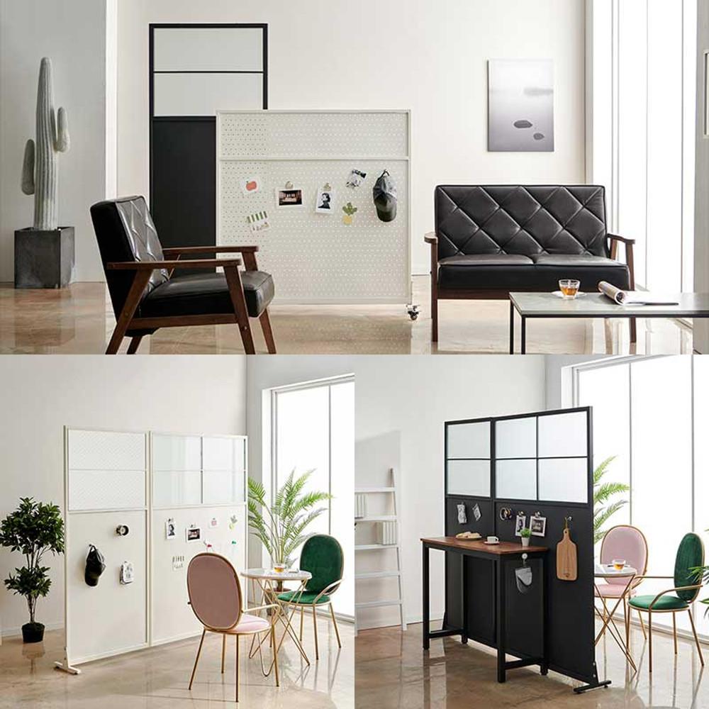 듀크 이동식 철제 파티션 타공판 셀프 인테리어 칸막이 가벽 설치 원룸 사무실 공간분리