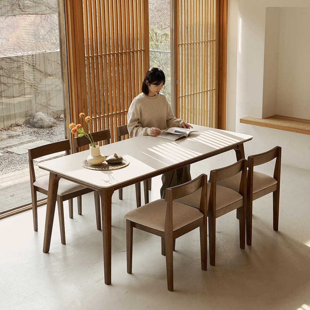 [믹스매치 할인] 밀라 세라믹 식탁 루카 체어 세트