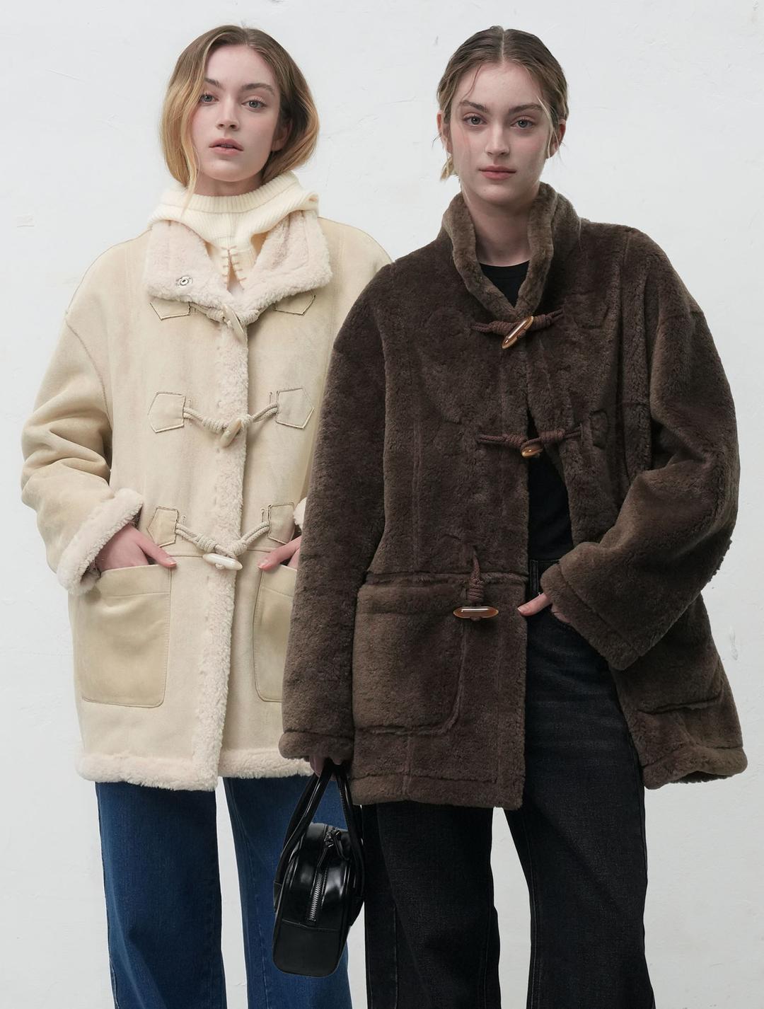 제너럴아이디어 [12/30 예약발송] WOMAN 리버시블 무스탕 더플 코트 [3COL]