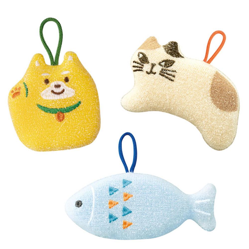 일본 캐릭터 데꼴 키라키라 청소 스펀지 수세미 3종