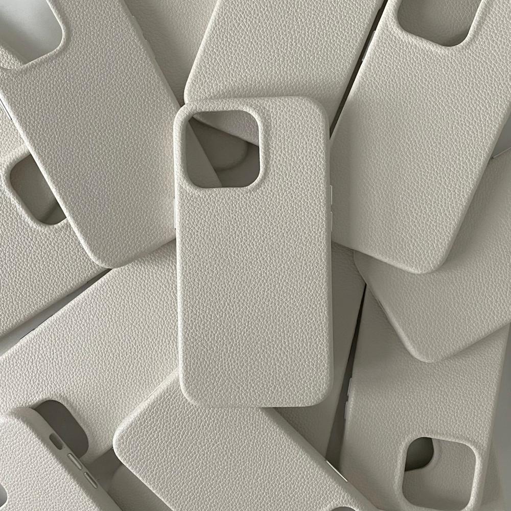 아이폰 12 13 14 15 PRO 베이지 크림 가죽 폰케이스