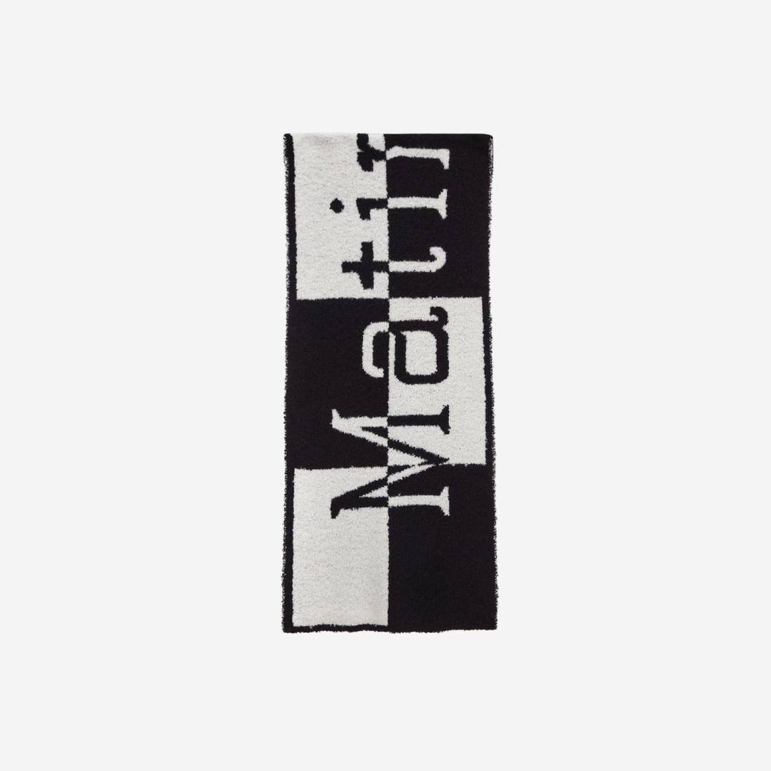 Matin Kim Logo Checkboard Muffler Ivory