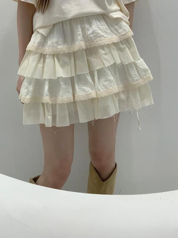 🎀풍성한🎀키리 레이스 미니 캉캉 뒷 밴딩 리본 프릴 속바지 내장 스커트 3color