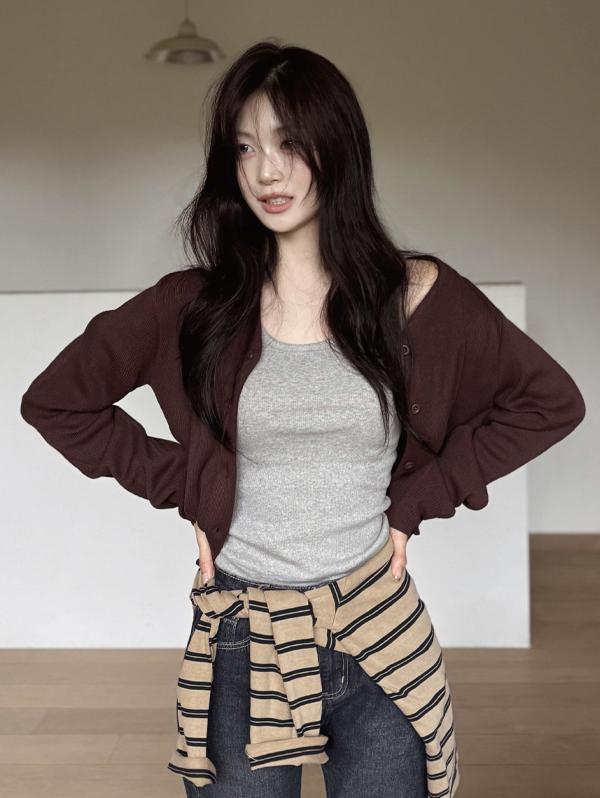 슬로우앤드 [🏆재구매폭주/no.1 가디건] made. 플레인 데이베이직 가디건 - 7 color