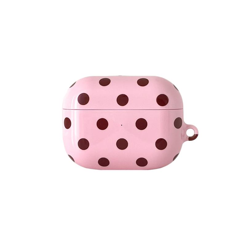 Dot Pattern AirPods Case [Pink Brown]