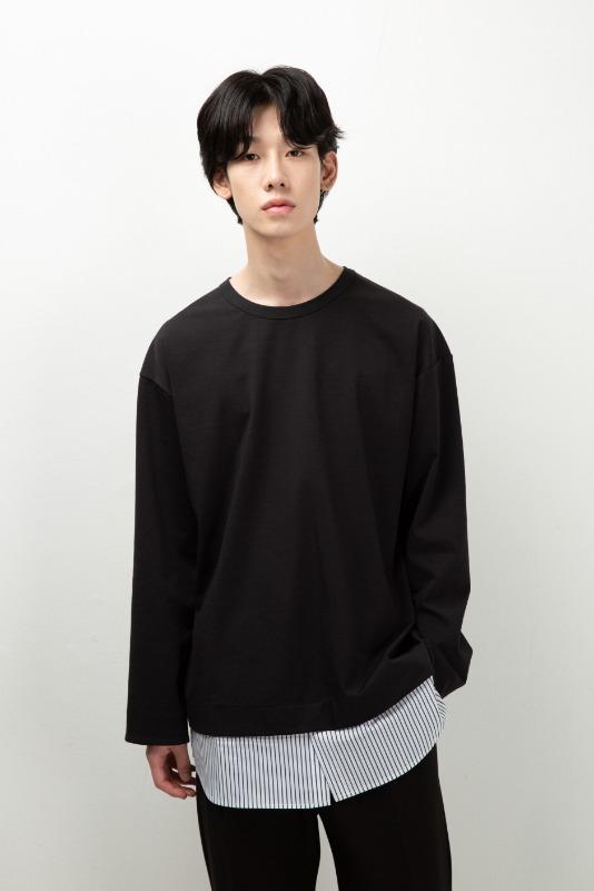Stripe layered sweatshit [HT53]