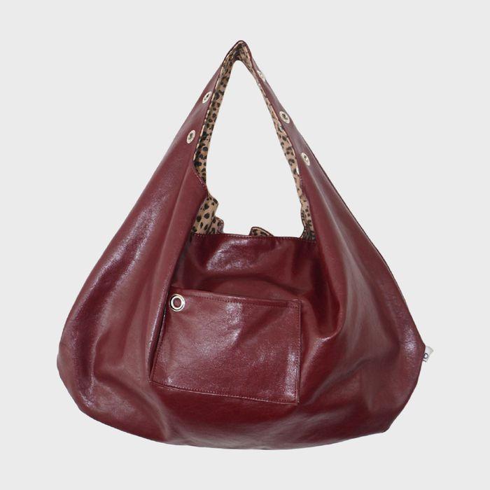 EYELET LEATHER BAG (WINE)