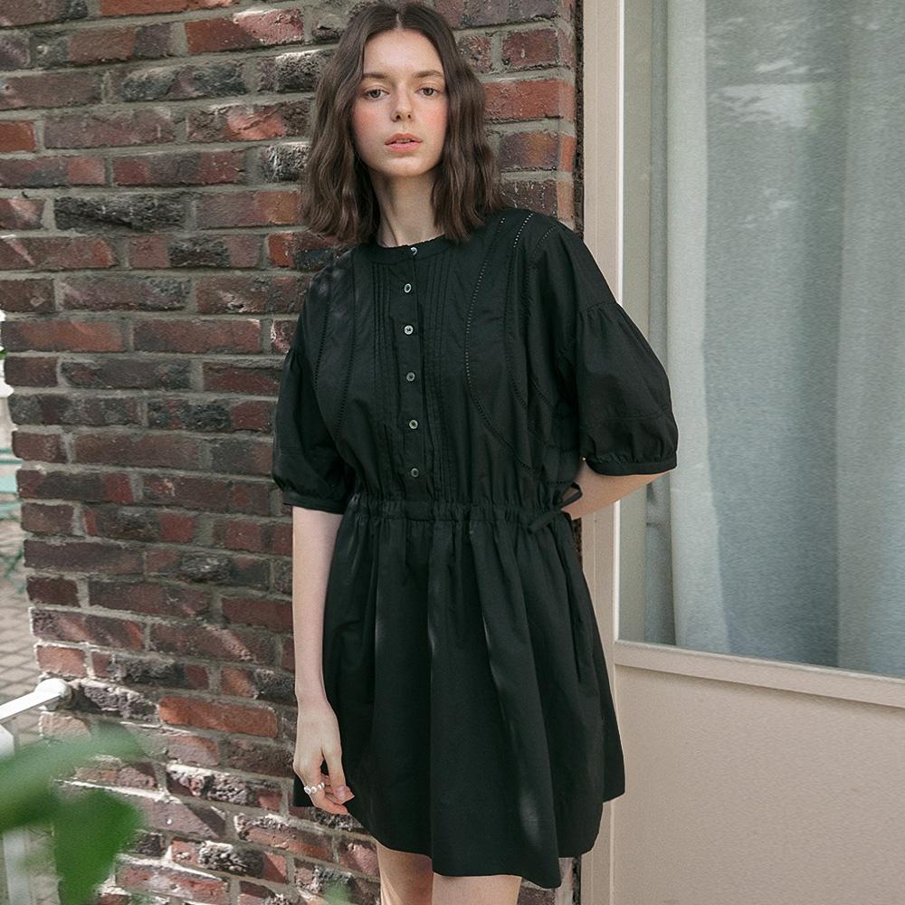 [5차 리오더/당일출고] PINTUCK LACE DRESS [BLACK]