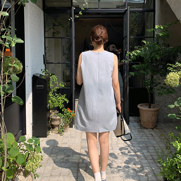 (린넨 100%) 린넨미니원피스 (3 color)
