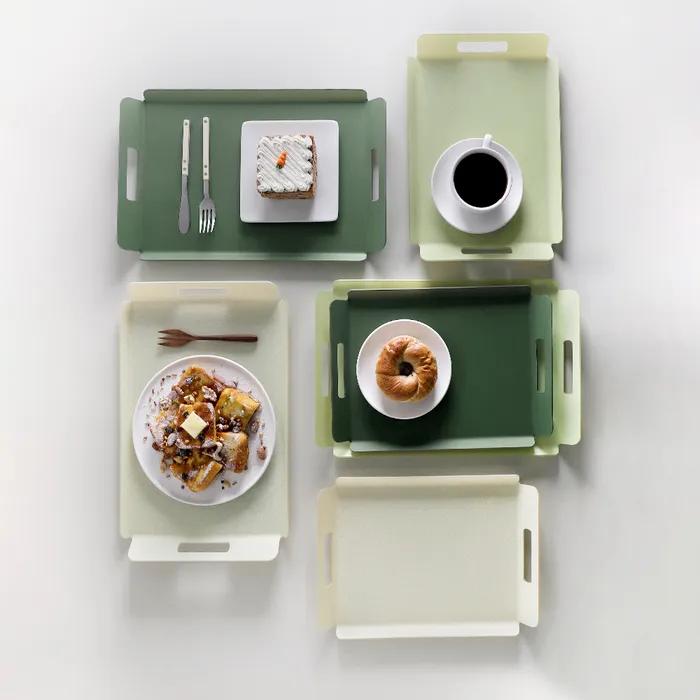 라일리 국산 아크릴 논슬립 트레이, 손잡이 트레이 2size 3color 택1