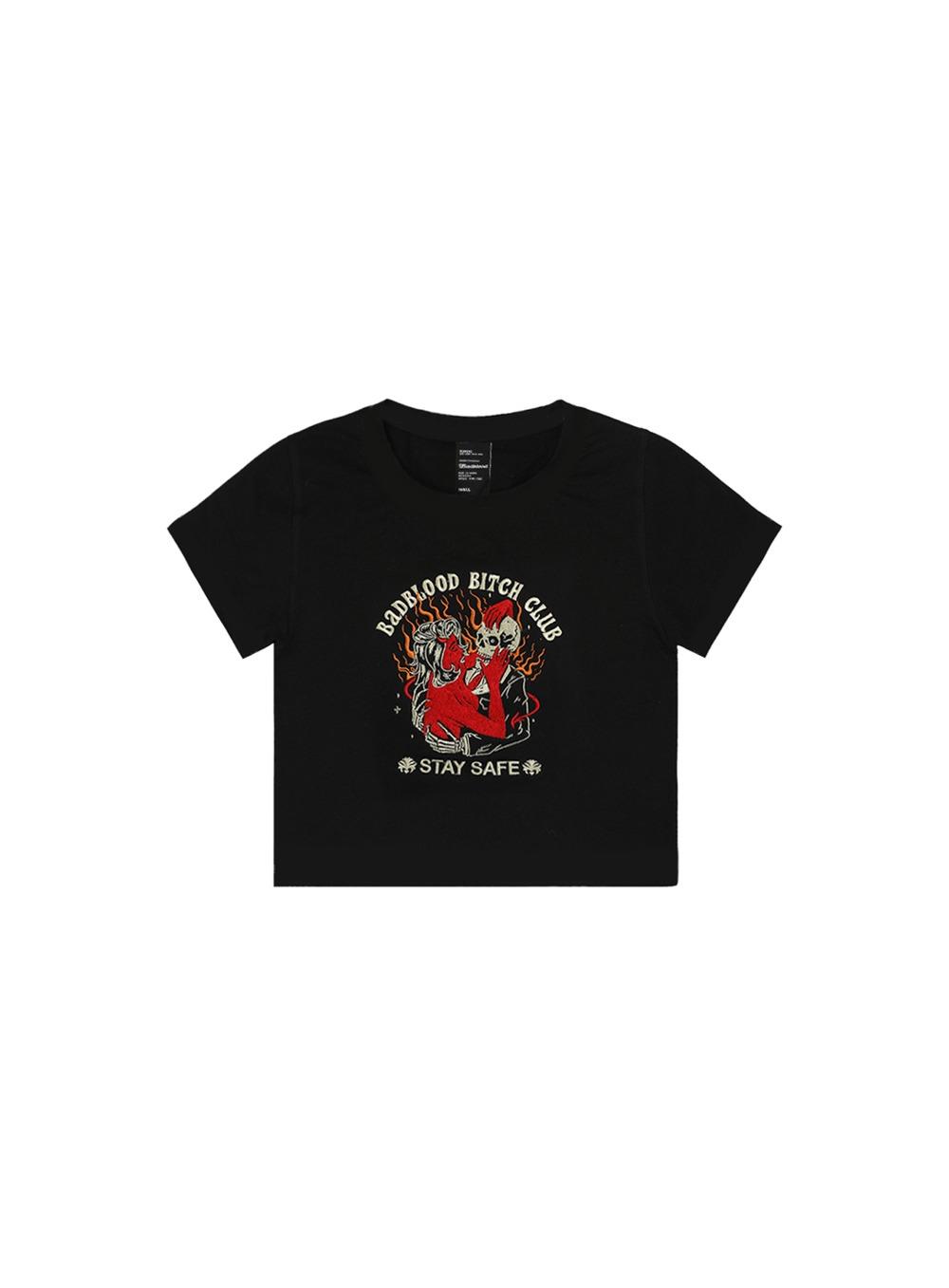 [w-tee22-013]BBC Skull 16s 1/2 슬림 티 - 블랙