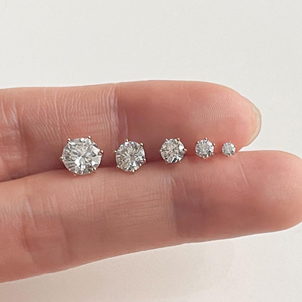 실버 모이사나이트귀걸이 1부 3부 5부 1캐럿 925 다이아 피어싱 귀걸이