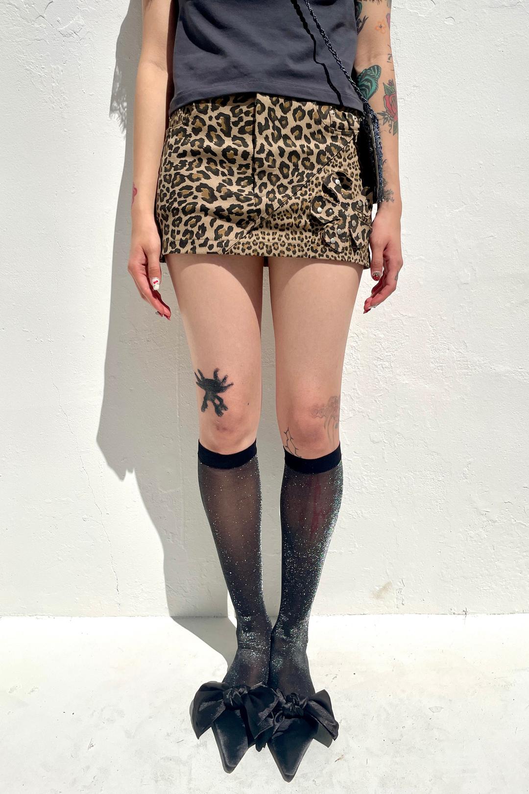 LEOPARD FLOWER SKIRT