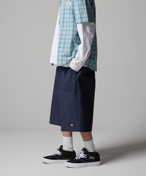 42283 루즈핏 데님 워크쇼츠 Indigo Blue