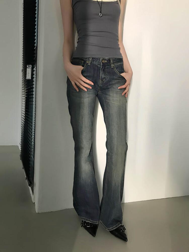 사토미라디오 Mid boot-cut jeans