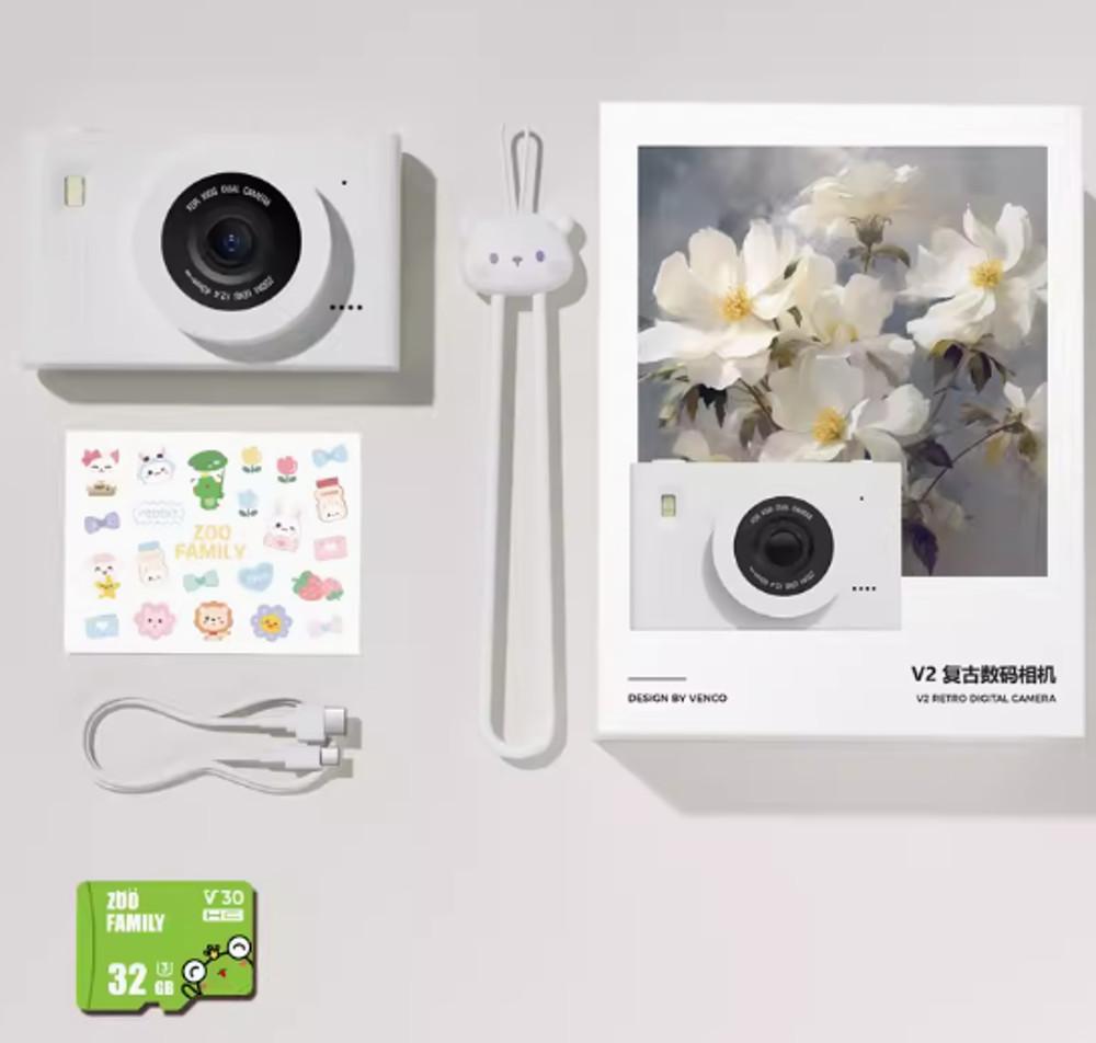 [해외배송] 레트로 디지털 카메라 V2 5천만 화소 IPS