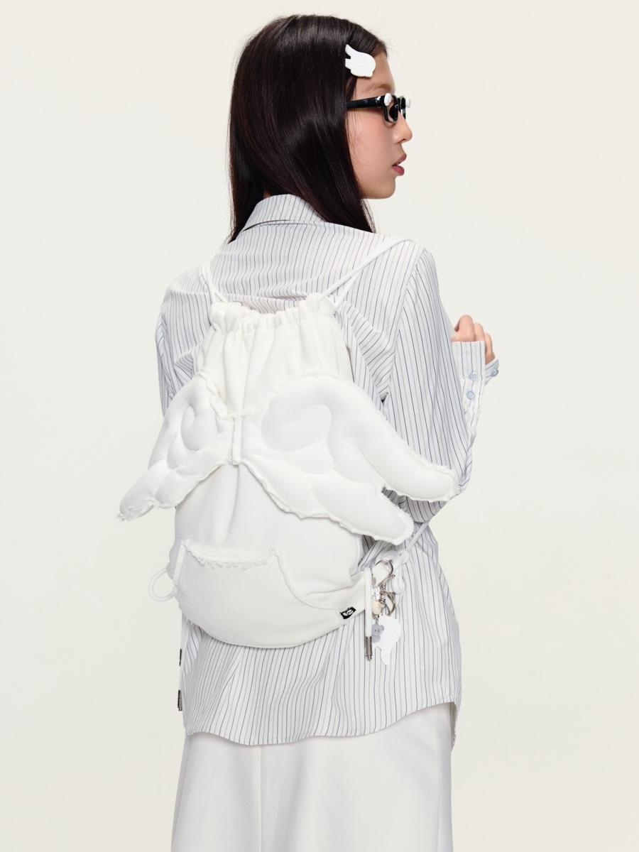 YaWhat Angel Wings Drawstring Bag