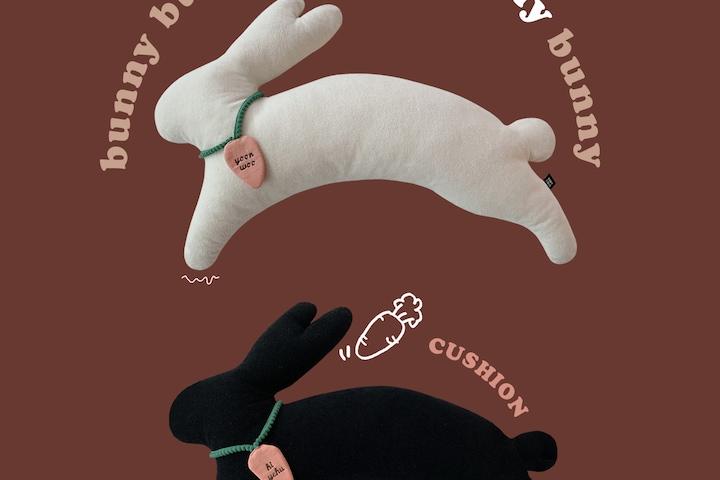 버니버니 토끼 쿠션 2colros (+레터링 당근목걸이)
