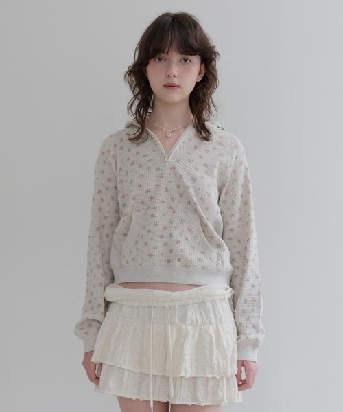 Bloom Waffle Half-Zip (Melange Grey)