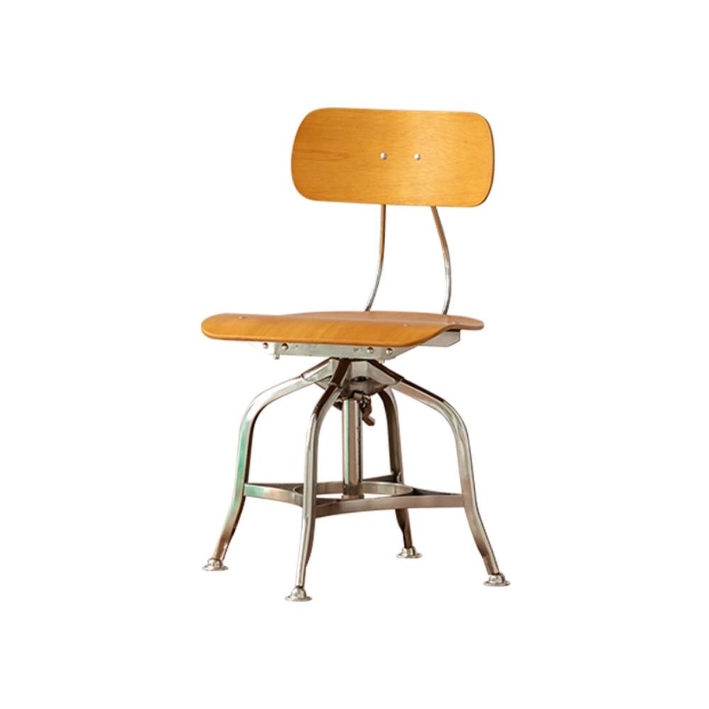 셀렉티드커스텀 빈티지 원목 카페의자 스틸 홈바 식탁의자 높낮이조절 회전의자