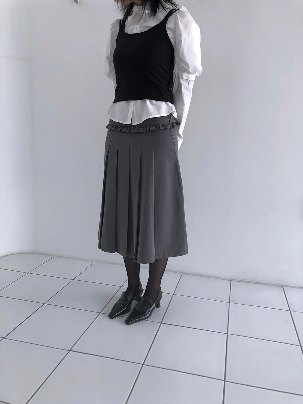 frill pleated skirt (2c)