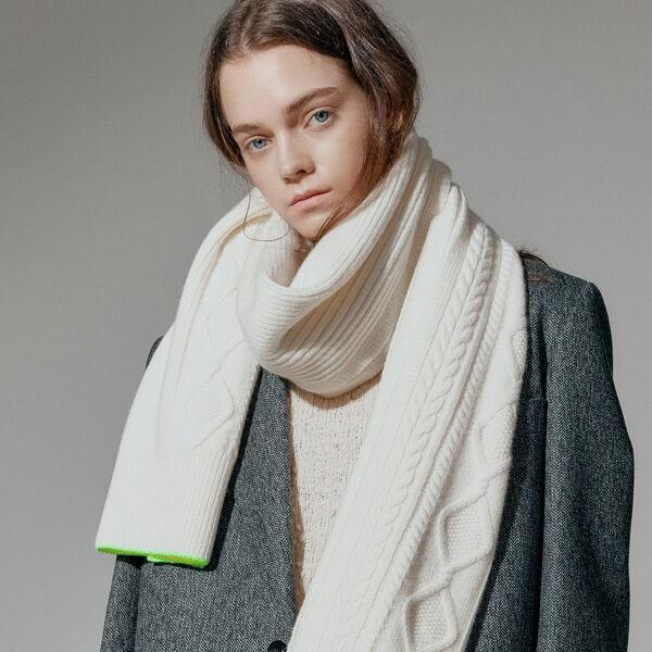 [선물포장]Edge Color Cable Muffler White