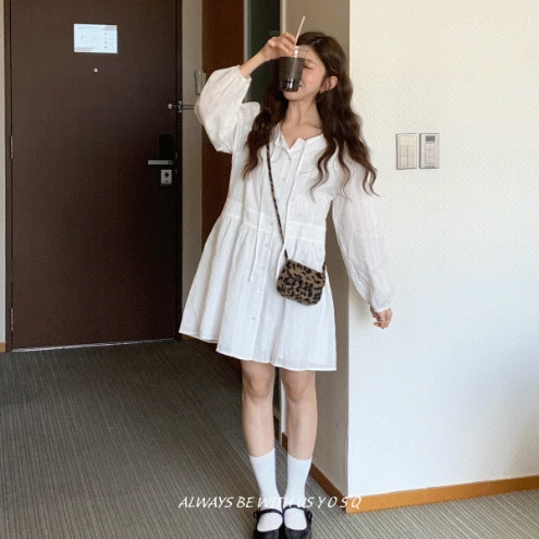 [숏/롱] 라인 핀턱 리본 캉캉 프릴 원피스 ops / 미디원피스 롱원피스 레이어드원피스 봄