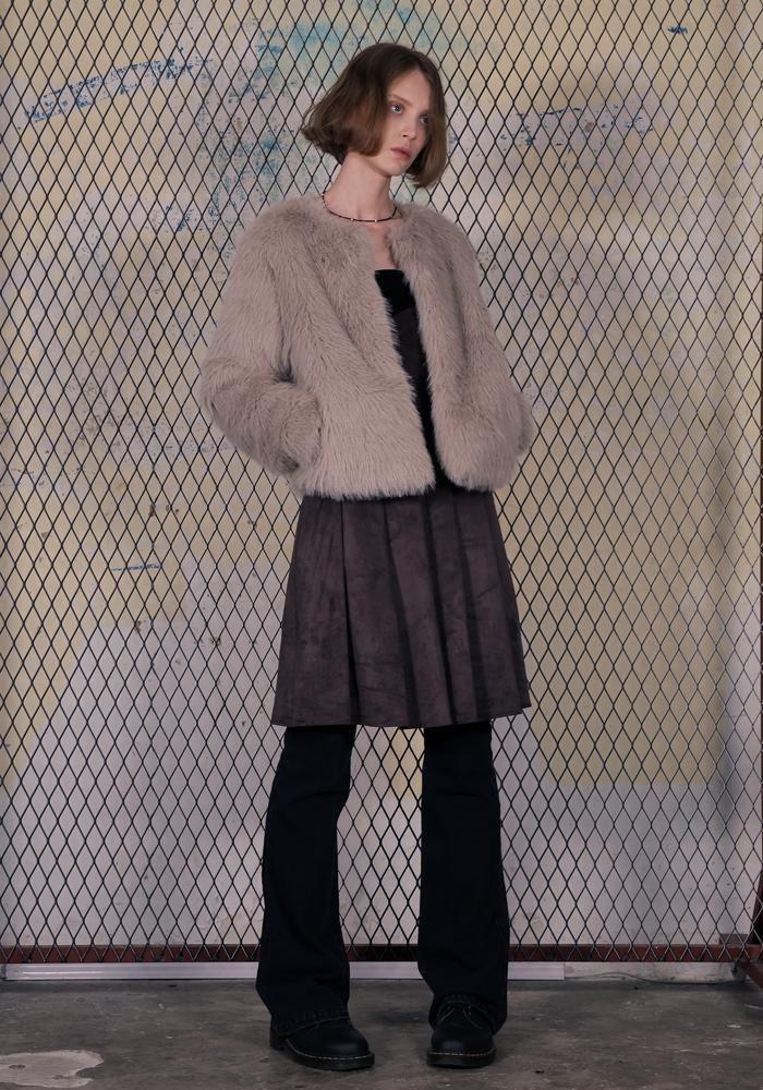 [REHEAT] ECO FUR JACKET 003_GRAY