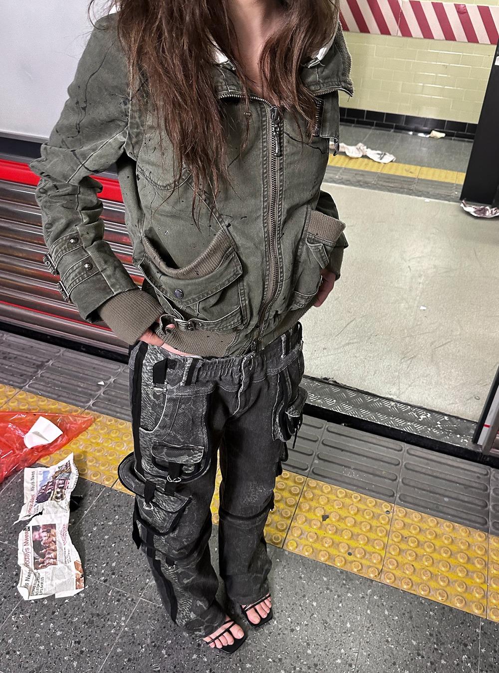 Ink Splash Washing Work Jacket