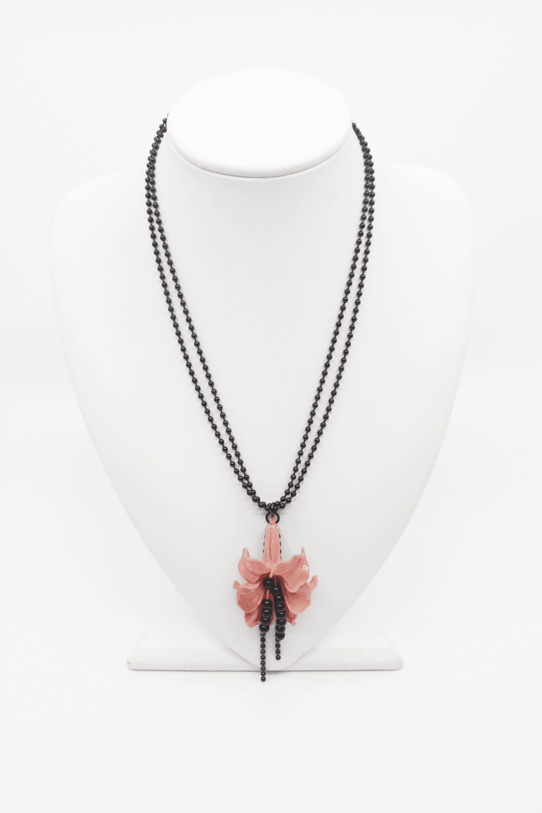 [Pink orchid house] Tropical flower necklace (Pink)