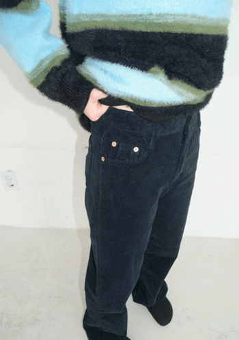 plain corduroy straight  pants (5c)