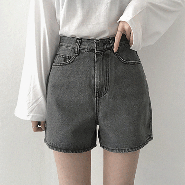 [2가지연출 롤업가능] 데일리 적당한 하이웨스트핏 데님 반바지