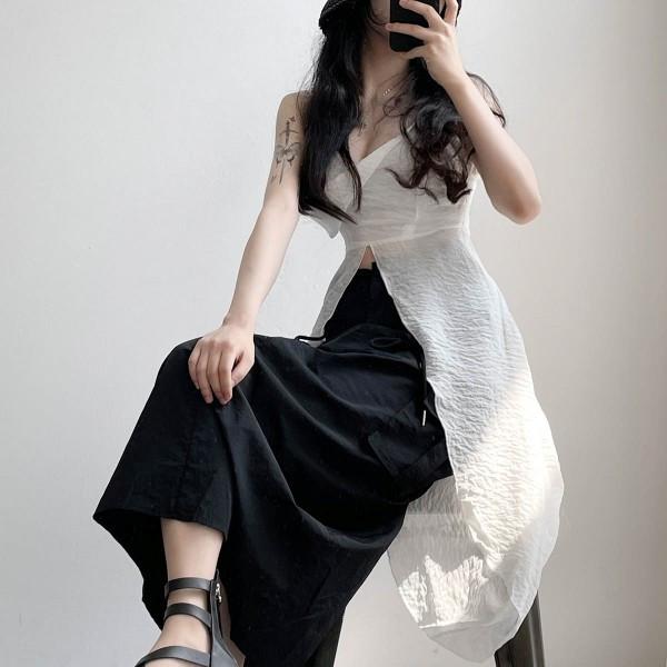 레이어드 주름 레이스 끝나시 원피스 블라우스-러블리