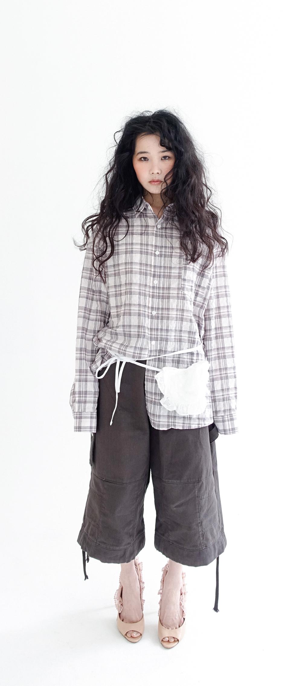 linen vintage check shirt