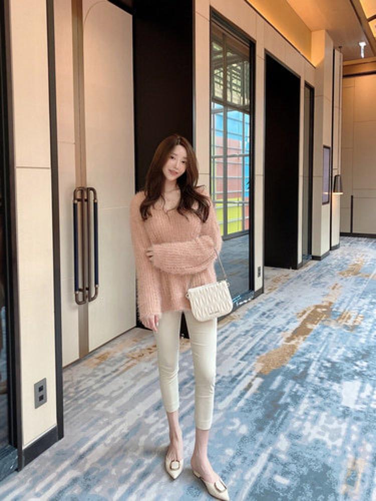 하이 슬림 8부 스키니 면 슬랙스 (4color)