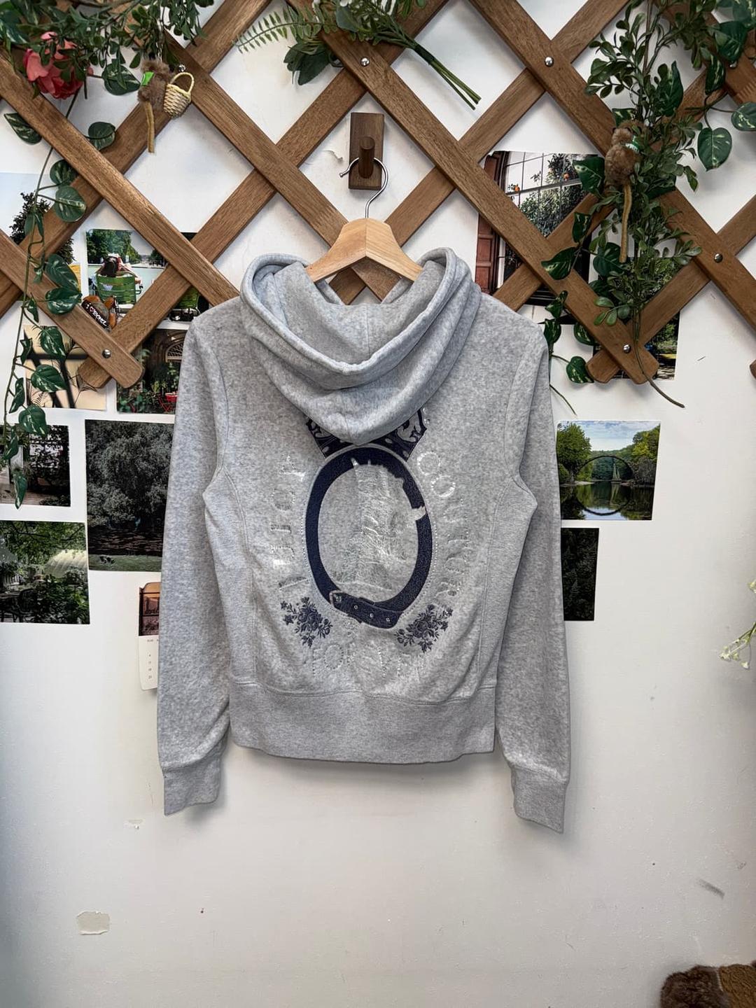 Juicy Couture gray velvet hood zipup | 후루츠패밀리