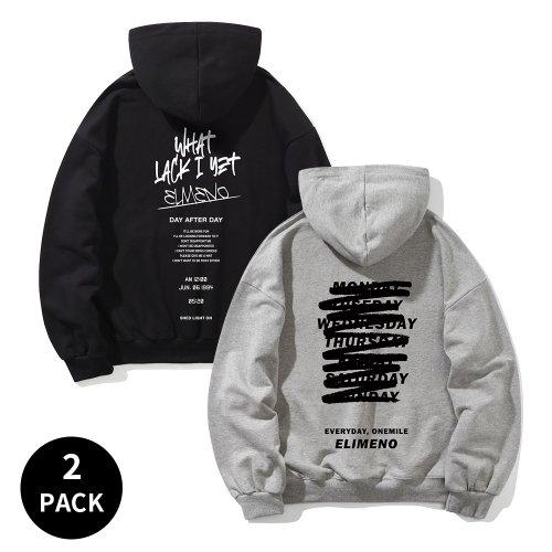 [2PACK] EL 스트리트 아트워크 오버핏 후드티 2종 패키지