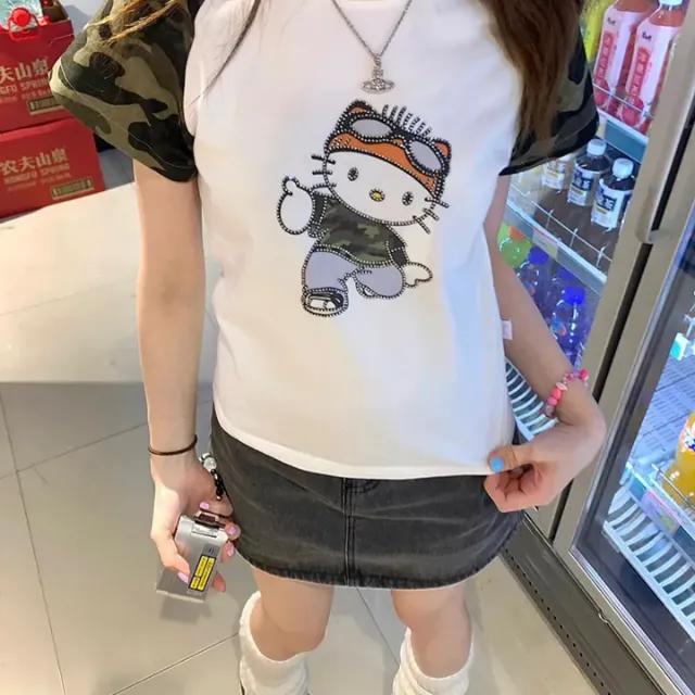 [고퀄/2size] 카모 키티 티셔츠